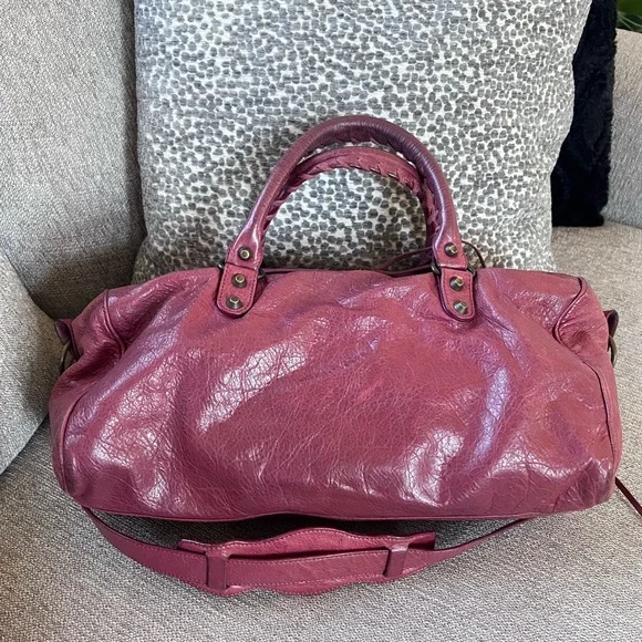 Balenciaga Vintage Motorcycle Twiggy City Burgundy Bag - Picture 2 of 11